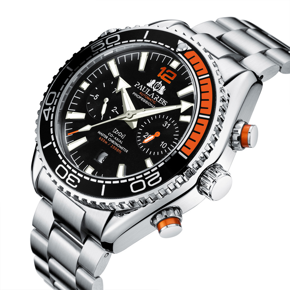 Fully automatic mechanical luminous solid steel strip multifunctional men's watch